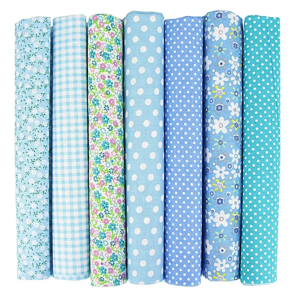 7PCS 25 x 25cm/50 x 50cm Squares Cotton Craft Fabric Cloths for DIY Bundle Patchwork Quilting Sewing Scrapbooking Artcraft