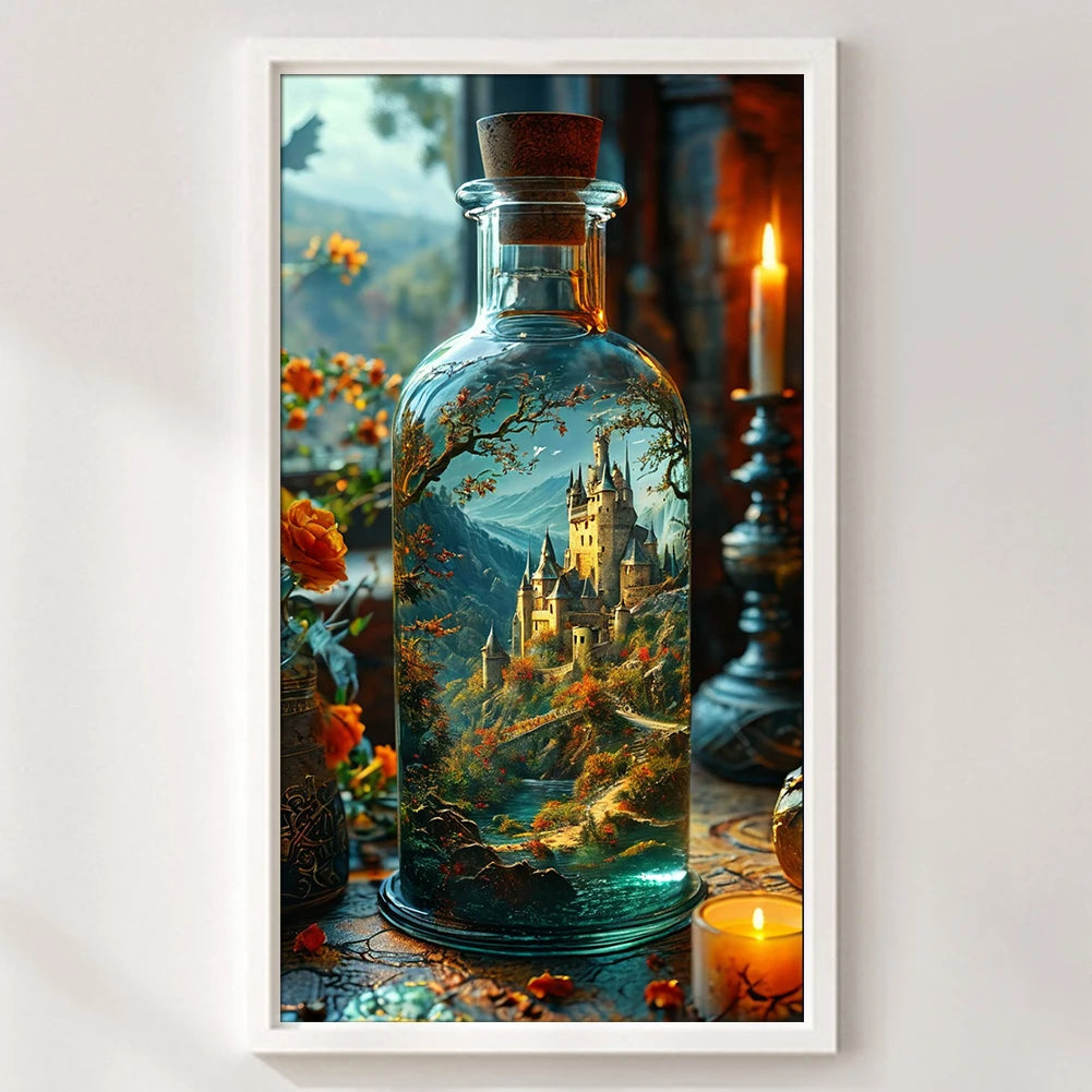 Castle Printed Cross Stitch Kit 40x75cm DIY 11CT Thread Art Needlework Decor