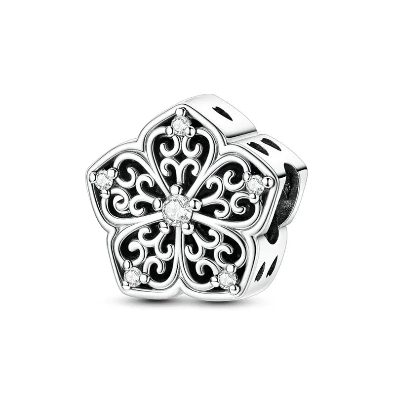 Abalorios de Galaxia Brillantes con Circonita Cúbica (Plata 925) – Diseño de Girasol