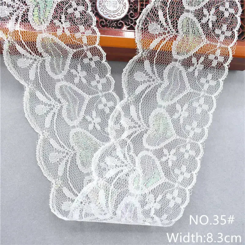 Best Selling 10yards 38kinds Color  White Lace Ribbon Woven Band French African Lace Wedding Fabric DIY Clothing/gift Wrapping