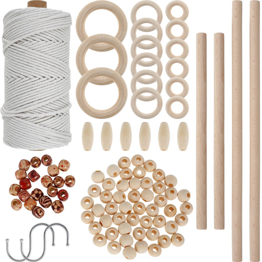 Macrame Kit for Beginners Natural Cotton Rope Macrame Wall Hanging Kit Complete Macrame Making Kit DIY Macrame Supplies