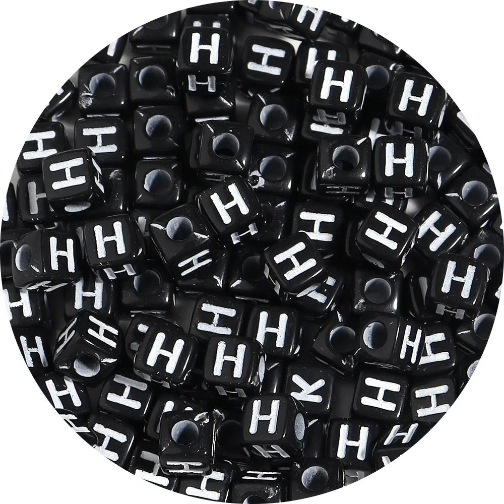 4.5/10mm Charm Square Black Letter Acrylic Beads Cube Loose Spacer Alphabet Beads For Jewelry Making Diy Handmade Supplies