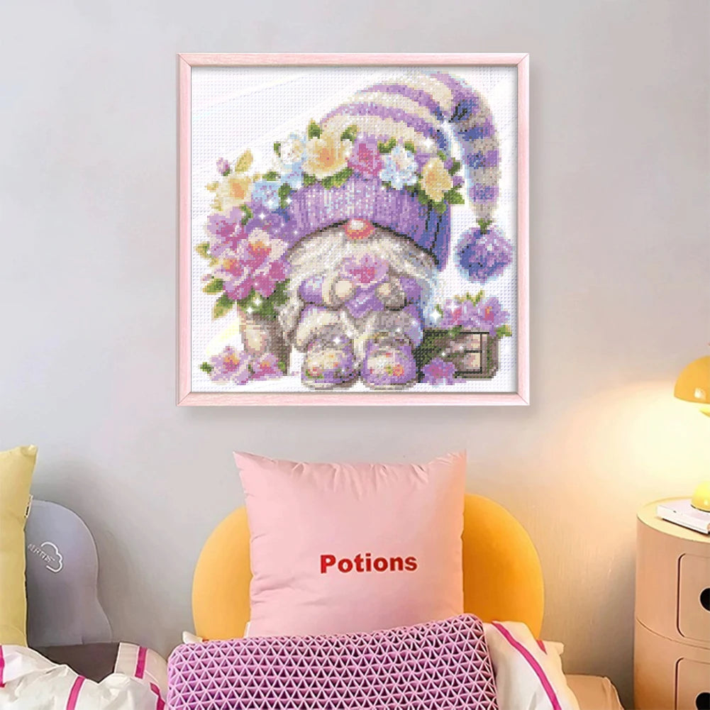 Partial Embroidery Bead 40x39cm Gnome 9CT DIY Cross Stitch Kit for Bedroom Home