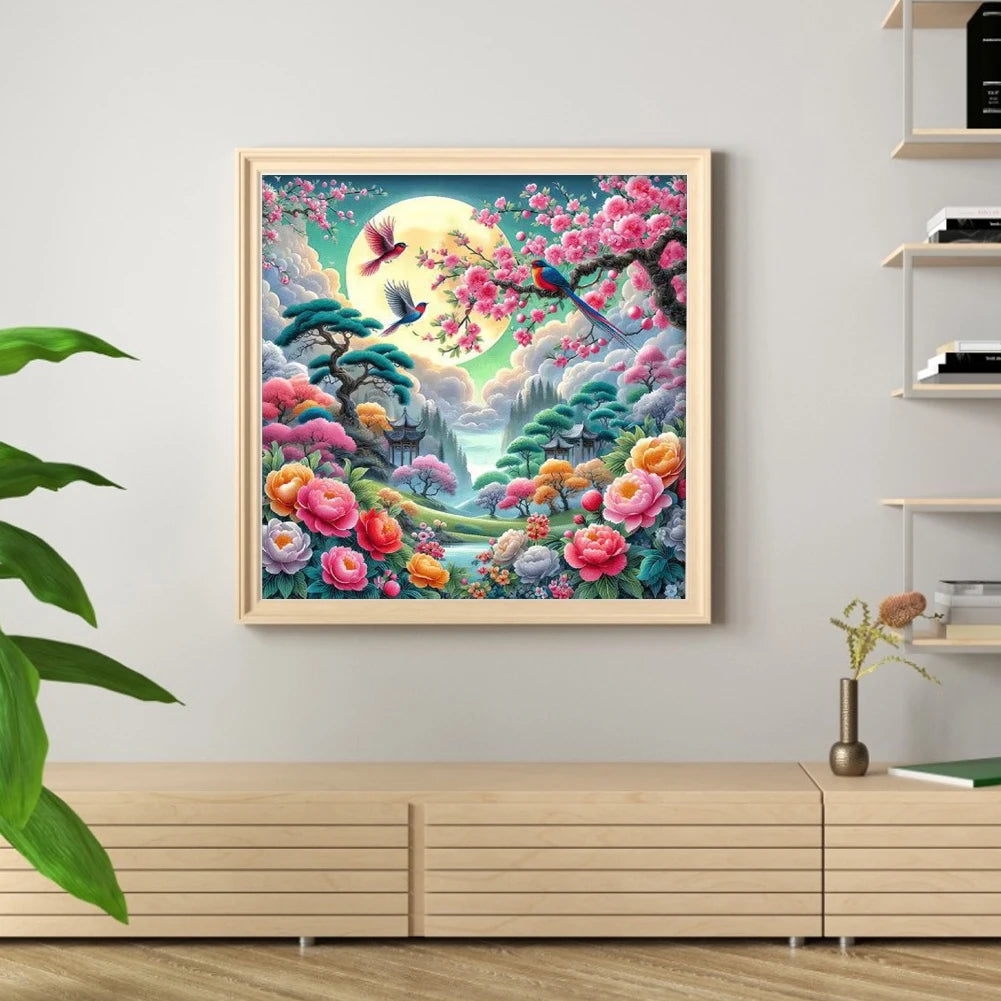 Full Embroidery cotton Thread 9CT Printed Spring Cross Stitch Kit 75x75cm