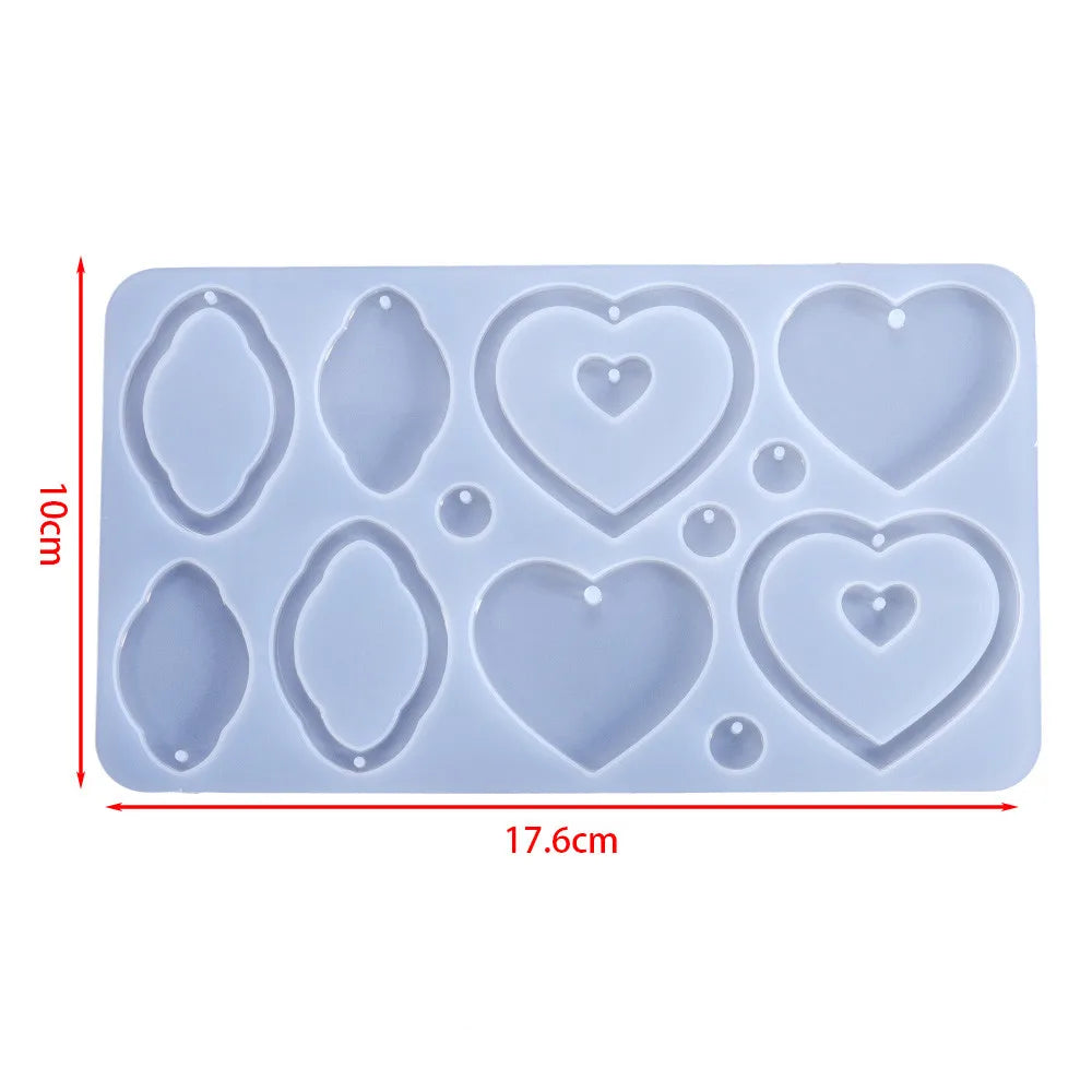 Earring Pendant Silicone Mold Epoxy Resin Jewelry Making Molds Heart Leaves Moon DIY Charms Pendant Mould Creative Jewelry Craft