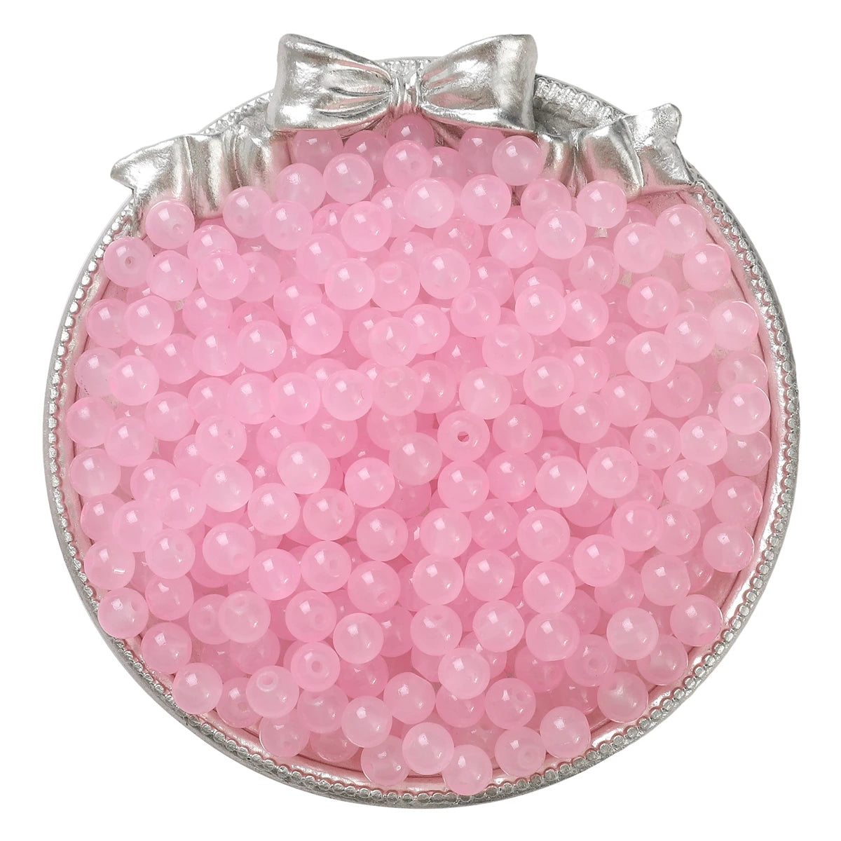 4/6/8/10mm Jelly Painted Glass Imitation Jade Round Beads - DIY Jewelry (Bracelet/Necklace) & Accessories 100/50/20pcs/Pack