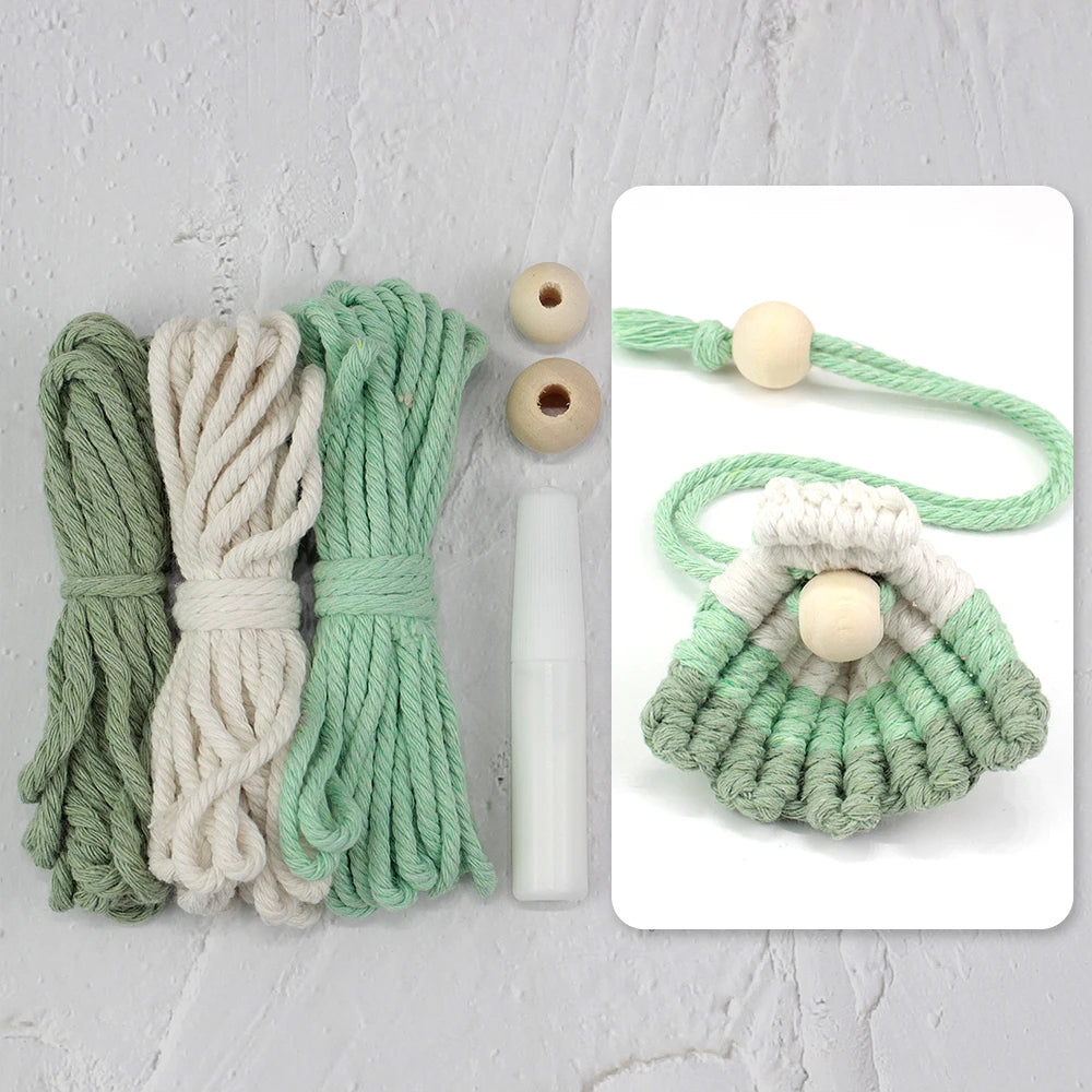Bohemian Vintage Macrame Kit with Tutorial Beach Elements DIY Handcraft Set for Bookmarks & Curtain Tiebacks Beginner-Friendly