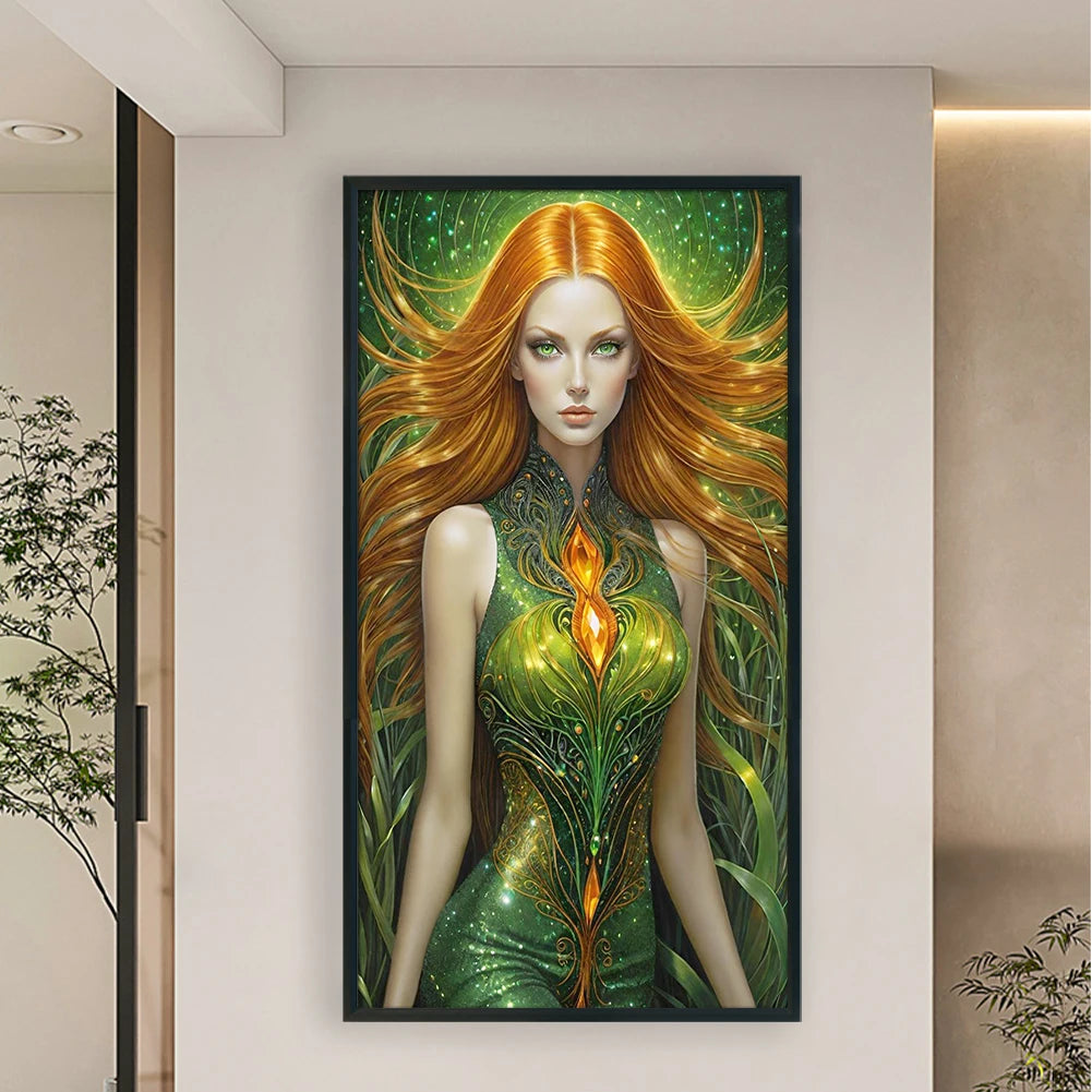 Full Embroidery cotton Thread 14CT Printed Girl Cross Stitch Kit Art