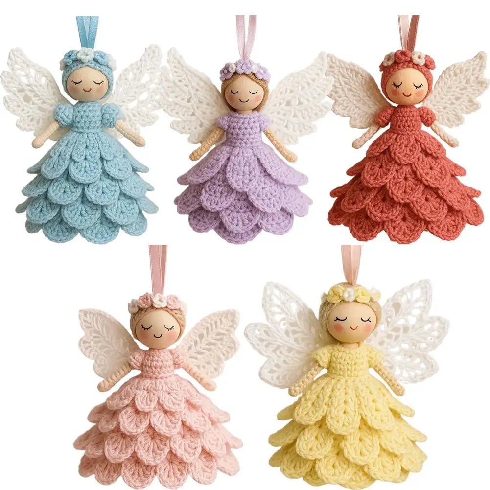 DIY Crochet Angel Ornament Kit Handwoven DIY Material Kit Craft Knitting Kit For Beginners (Unfinished)