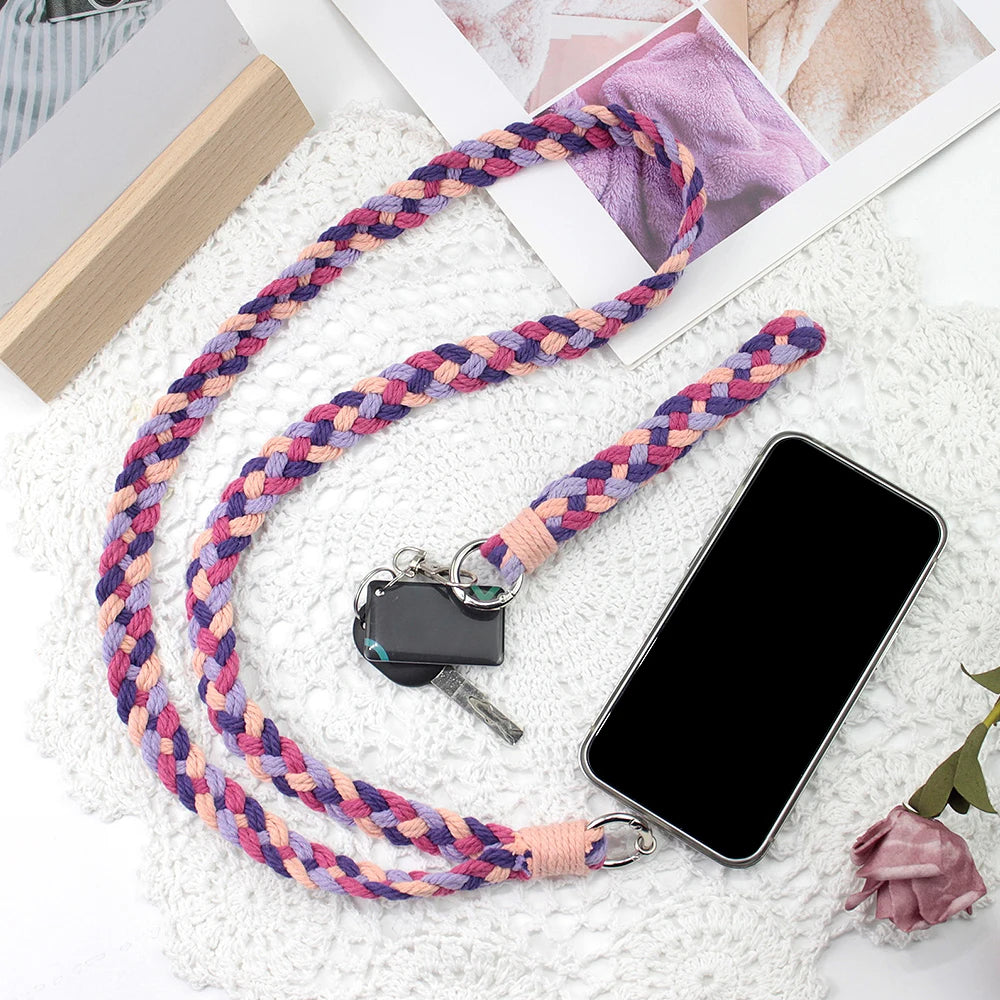 2pcs Handicrafts Lanyard Combo Material Kit DIY Wrist Strap Keychain Mobile Phone Lanyard Macrame Kit With Tutorial For Beginner