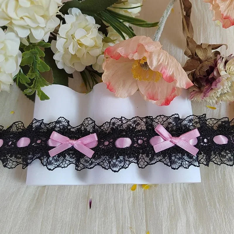 2Meters Bow Decorative Lace Trim Ribbons For Crafts Party Dress Sewing Diy Supplies Handmade Fabric Gift Wrapping Trimming Black