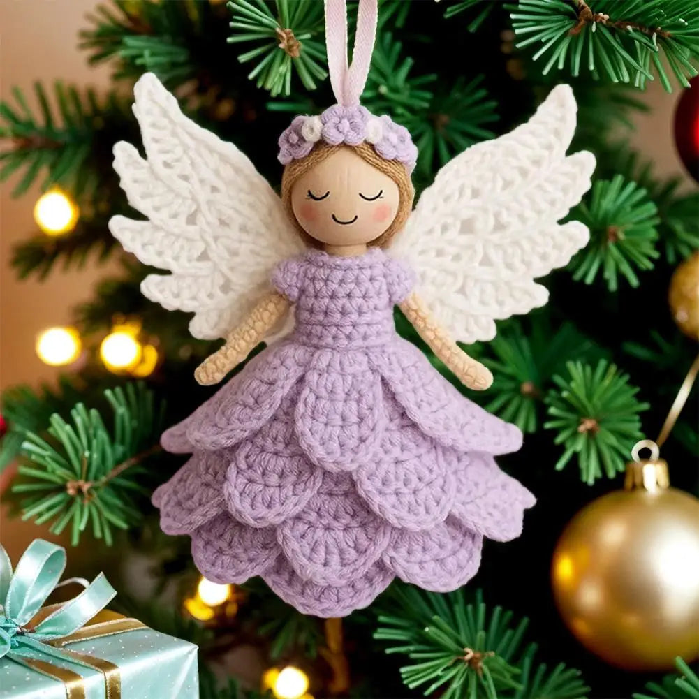 DIY Crochet Angel Ornament Kit Handwoven DIY Material Kit Craft Knitting Kit For Beginners (Unfinished)