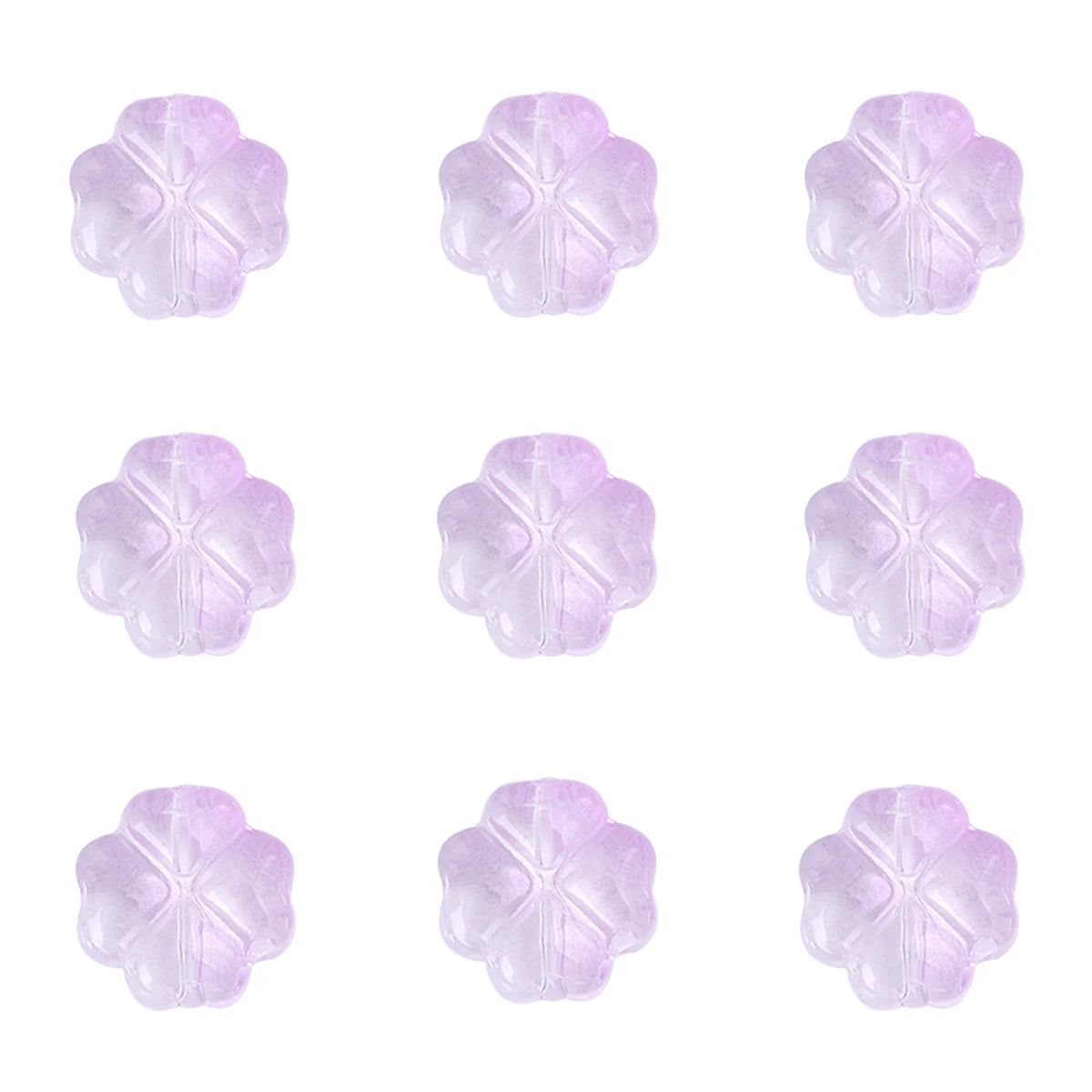 About20Pcs Glass Four Leaf Flower Beads Scattered Beads Handmade DIY Making Couple Bracelets, Necklaces, Earrings, Jewelry Acces