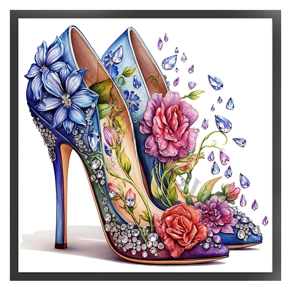 High Heel Printed Cross Stitch Kit 40x40cm DIY 11CT Thread Art Needlework Decor