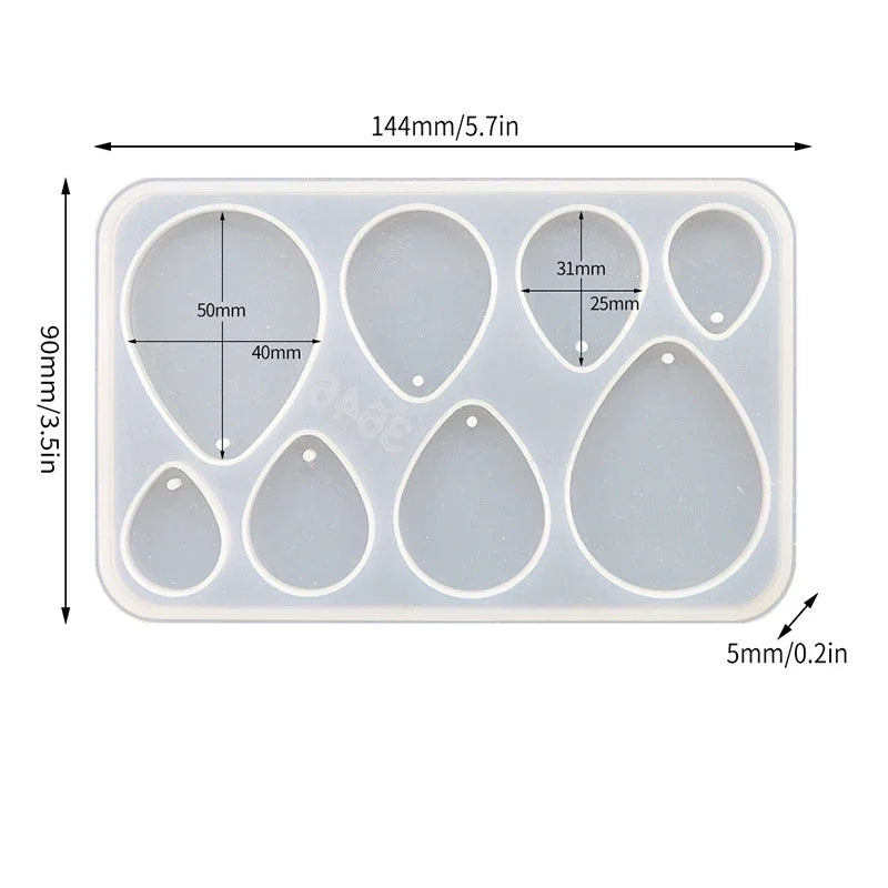 Geometric Earring Pendant Silicone Mold Round Epoxy Resin Mould For DIY Ornaments Keychain Necklace Charms Epoxy Resin Crafts