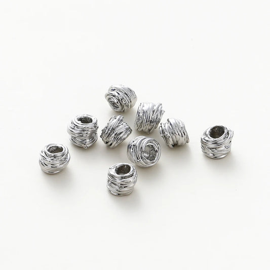 10/30/50Pcs/Pack 14K/18K Gold Plated Brass Weaving Ball Spacer Beads For DIY Bracelet Necklace Jewelry Making Accessories