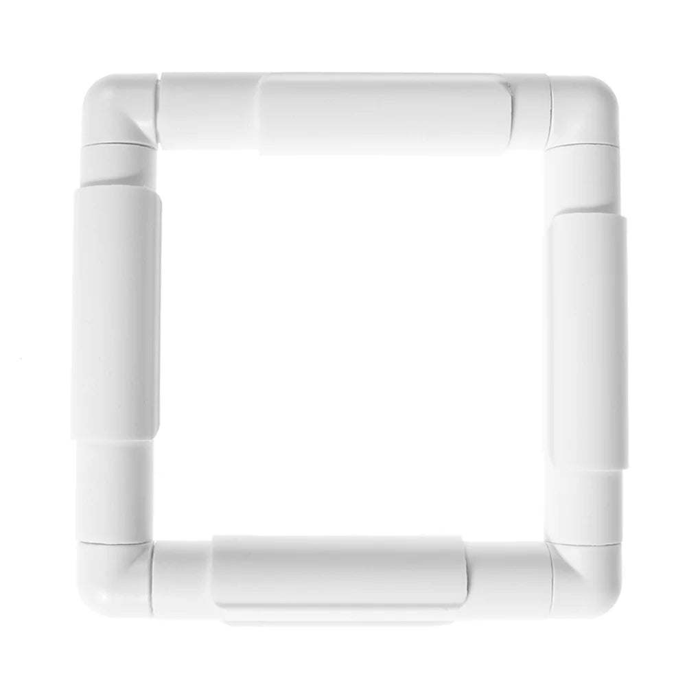 PP Cross Stitch Frame White Square Shape Quilting Frames DIY Craft Need Assembled for Cross Stitching Quilting for Sewing