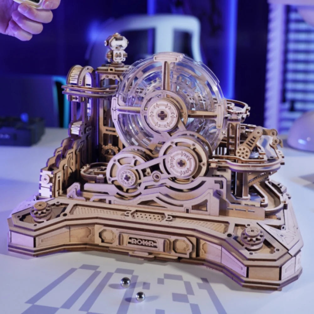 Robotime Rokr Pinball Model Gear Ball Challenge 3D Wooden Puzzle Model Kits to Build DIY Table Game Gift Idea for Men Women -EGC