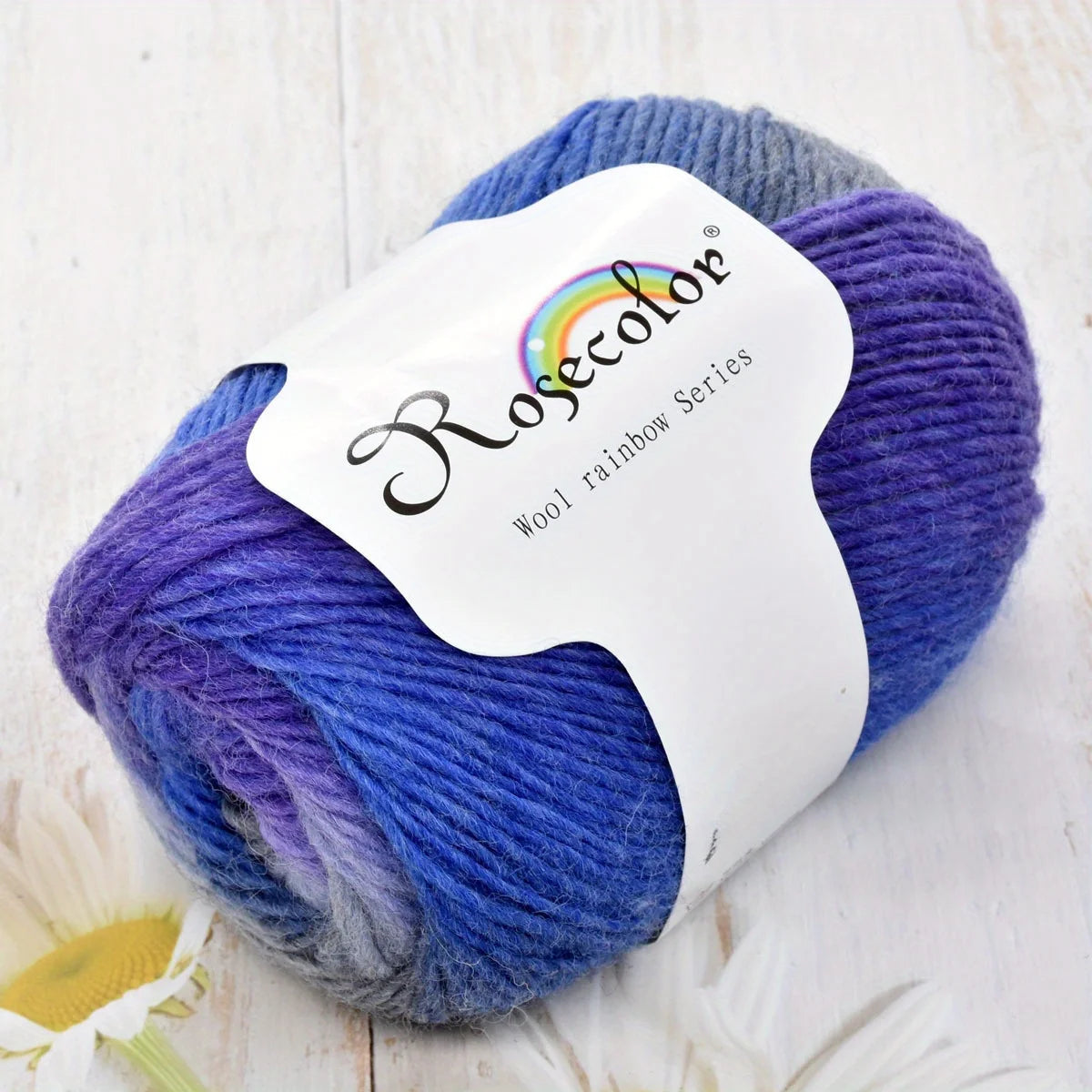 6pcs 100% Wool Yarn Rainbow Crochet Yarn Knitting Crocheting Scarf Hand-Woven Knitted Soft Cashmere Woolen Yarn for 1.76oz/pc