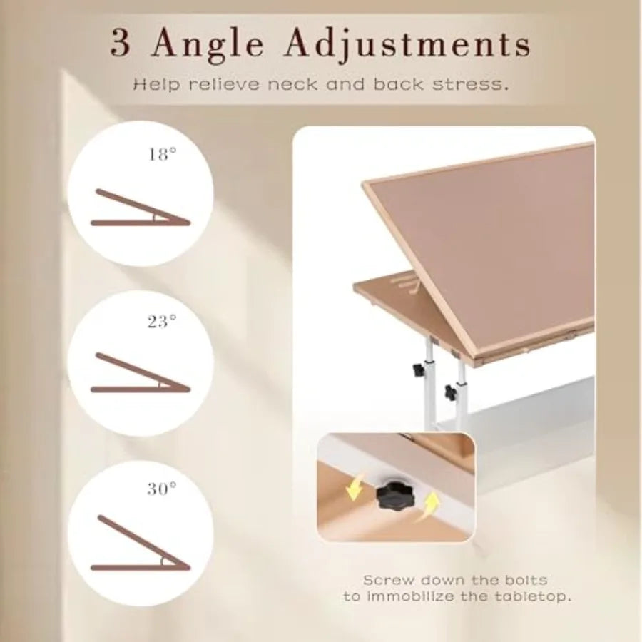 1500 Piece Tilting and Rotating Puzzle Table with 5 Drawers and Cover Angle and Height Adjustable Puzzle Board with Removable C