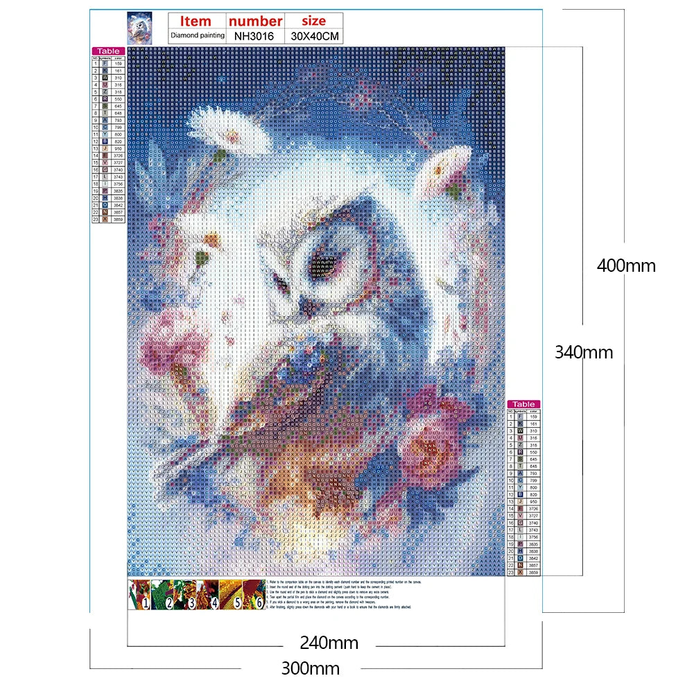 Owl 5D DIY Full Drill Round Diamond Painting Kit for Home Wall Decor 30x40cm