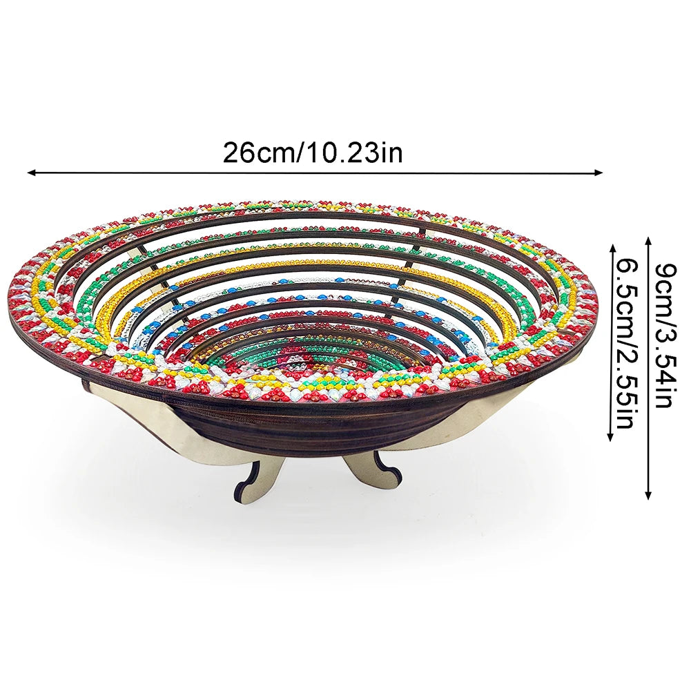 Diamond Painting Kit DIY Handmade Dot Diamond Decorative Plate Meal Plate Fruit Plate for Parties Festivals Family Gatherings