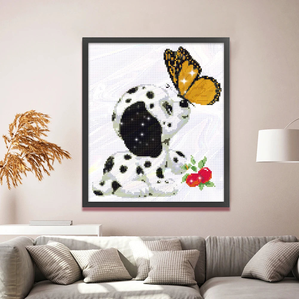 Partial Embroidery Beads Printed 9CT Dog Cross Stitch Kit Home Art Craft 31x36cm