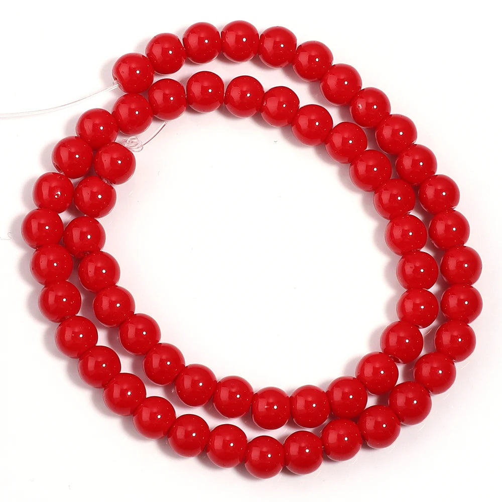 4/6/8/10/12mm Red Coral Jades Stone Beads Round Loose Spacer Beads for Jewelry Making DIY Charms Bracelet Necklace Accessories