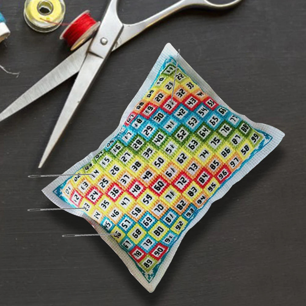 Cross Stitch Embroidery Needle Insert Bag DIY Sewing Knitting Threads Pin Pouch Handmade Art Printed Colorful Craft Tool Kit