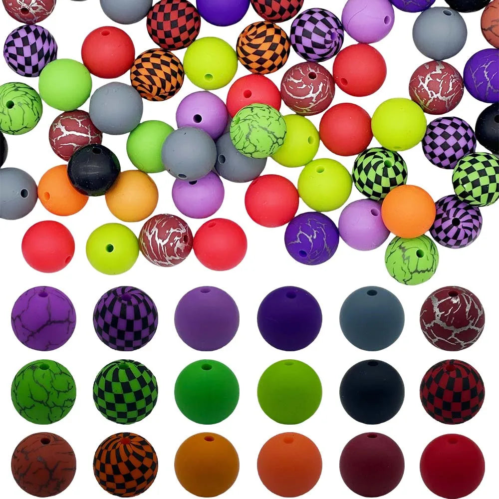 140pcs Watermark Series Silicone Beads mixed focal beads silicone pen beads DIY handmade necklace keychain beads jewelry beads