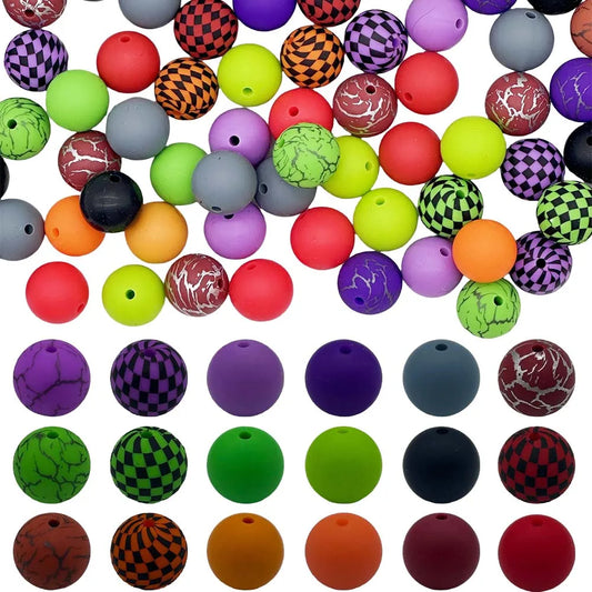 140pcs Watermark Series Silicone Beads mixed focal beads silicone pen beads DIY handmade necklace keychain beads jewelry beads