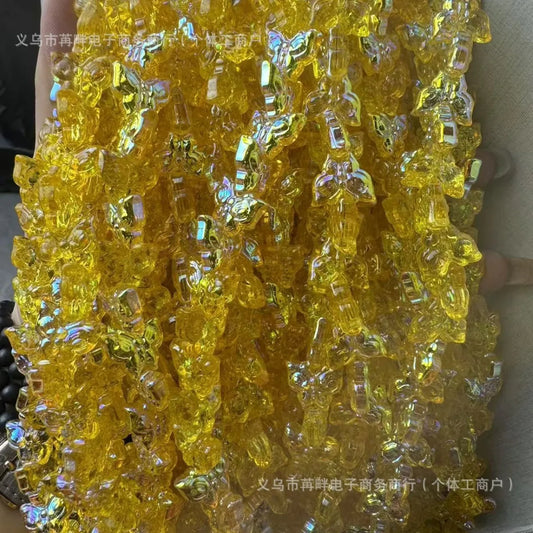 14MM Crystal Butterfly Beads Accessories for DIY Bracelet Necklace Earrings Hair Decorations Clothing Accessories