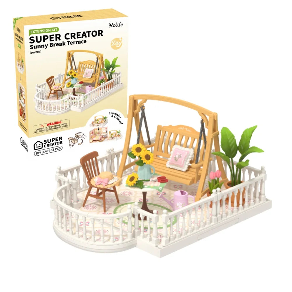 Robotime DIY Miniature Dollhouse Kit with Accessories Model Supply Store Kit with LED to Build Decent Birthday Gift