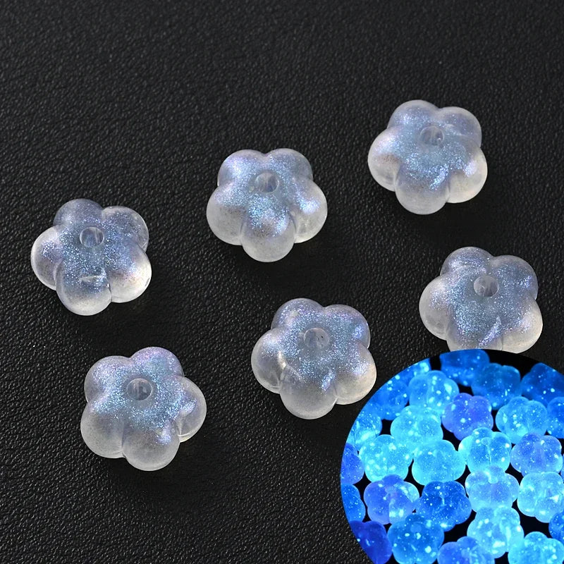 30Pcs Luminous Acrylic Beads 15mm Pentagram Loose Beads For Glow In The Dark Jewelry Making DIY Bracelet Necklace Earring