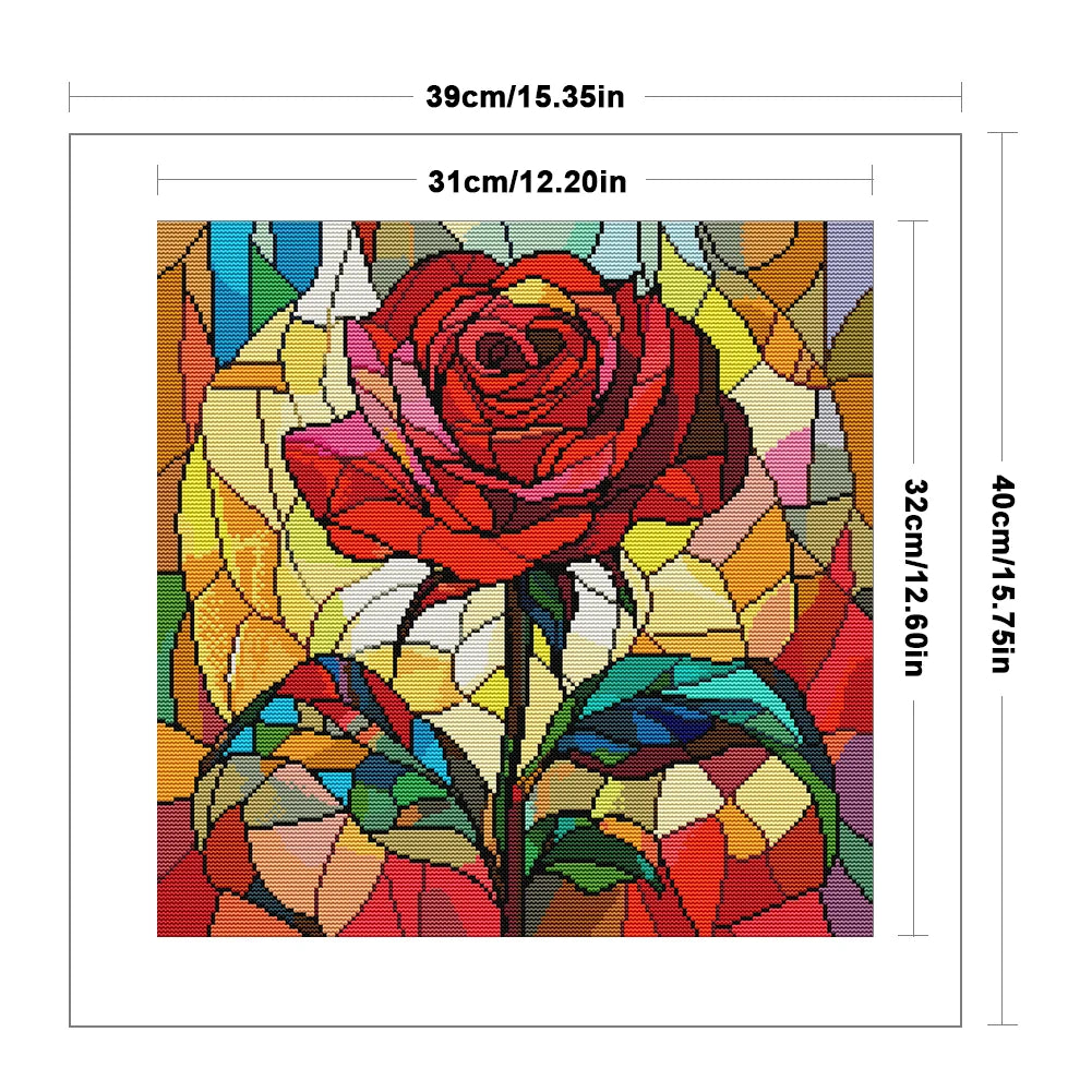 Flower Printed Cross Stitch Kit DIY 14CT Thread Art Needlework Home Wall Decor