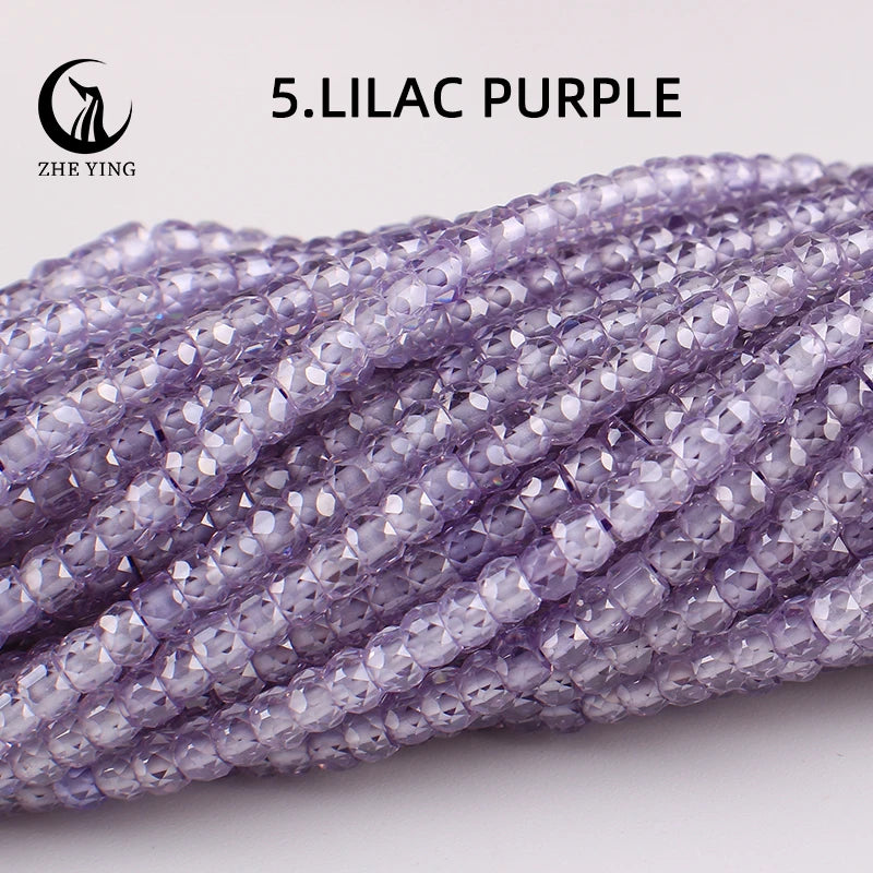 2x3mm Faceted Zircon Beads Loose Beads Gemstone Mix Color Cubic Zirconia Stone Beads for Jewelry Making DIY Accessory