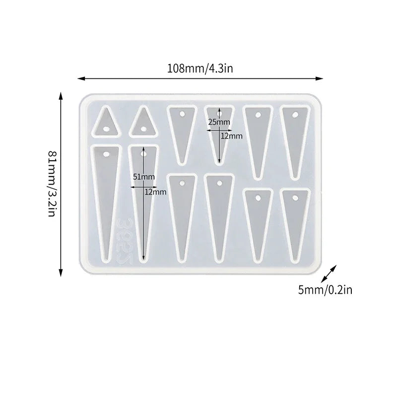 Geometric Earring Pendant Silicone Mold Round Epoxy Resin Mould For DIY Ornaments Keychain Necklace Charms Epoxy Resin Crafts