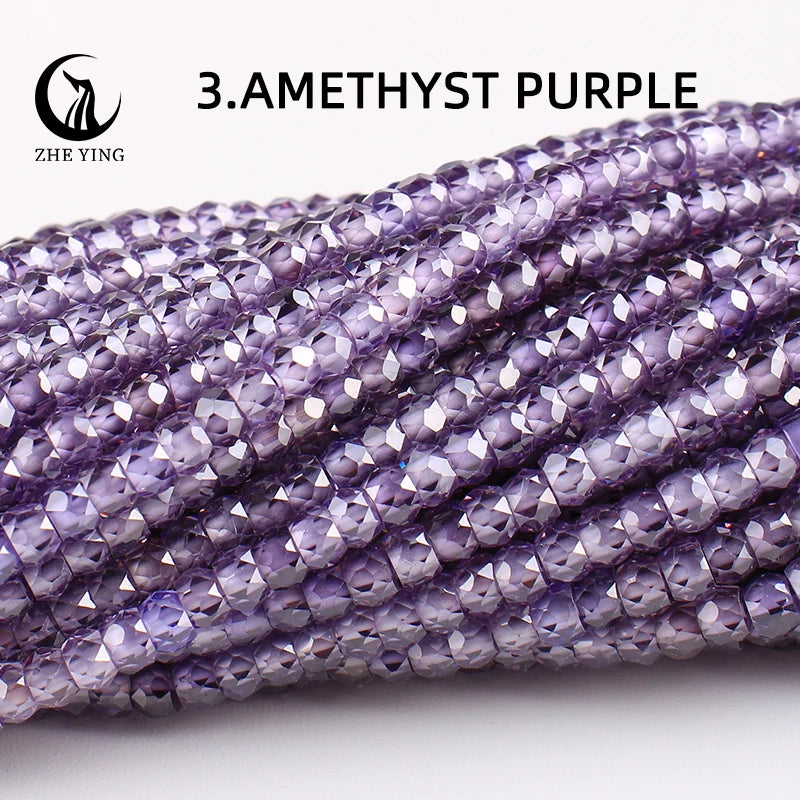 2x3mm Faceted Zircon Beads Loose Beads Gemstone Mix Color Cubic Zirconia Stone Beads for Jewelry Making DIY Accessory