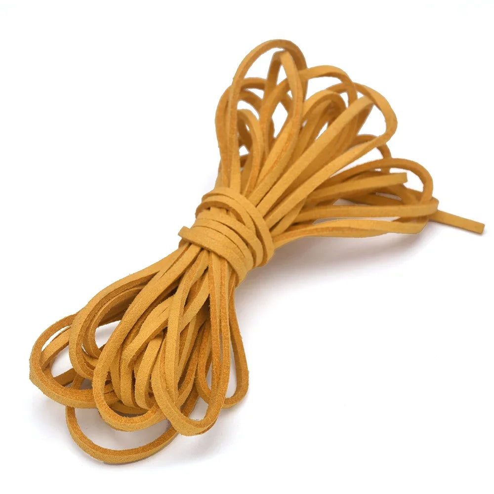 3MM 5M Micro-Fiber Flat Leather Lace Beading Thread Faux Suede Cord String Velvet Beading Supplies