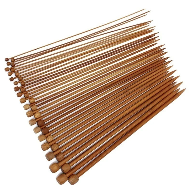 36PCS 18th Sweater Needle Carbonized Bamboo Crochet Single-pointed Knit with A Full Set of Beads