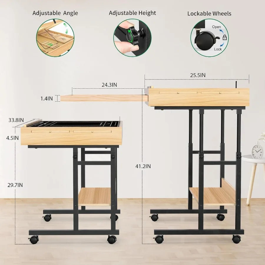 Large Puzzle Table with Drawer for 3001500 Piece Jigsaw Puzzles Adjustable Height and Angle Wooden Puzzle Board with Felt PP Co