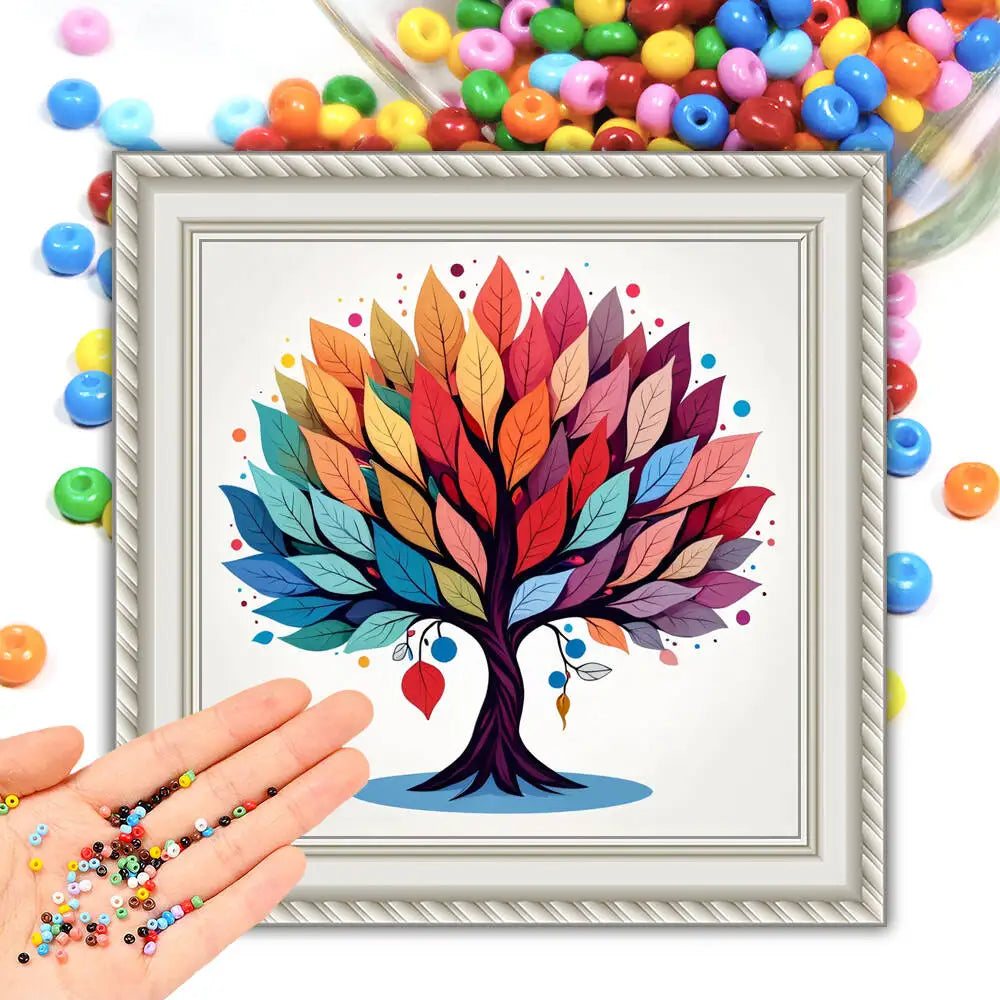 Beads Embroidery Tree DIY Cross Stitch Set Beaded 11CT Printed Canvas Kit For Beginners Crafts And Art Supplies Decor For Home
