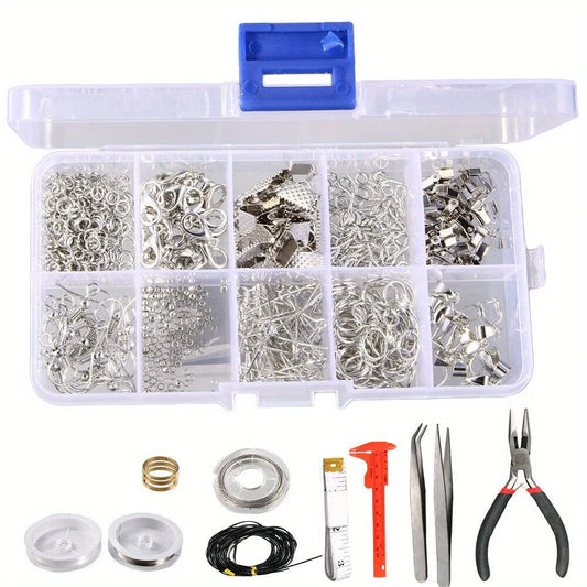 Jewelry Making Kit: Beading Tools, Craft Supplies for Silver Bead DIY