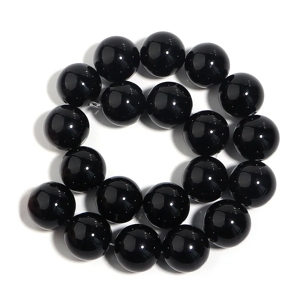 1 Strand Natural Stone Black Onyx Agate Round Loose Beads 2-20MM Pick Size For Crafts Making DIY Bracelet Necklace Accessories