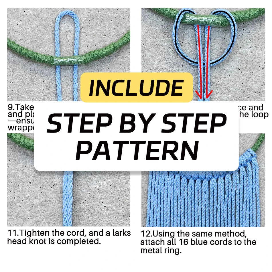 Bohemian Style round Storage Basket Weaving Kit with Tutorial DIY Handmade Craft Kit Includes Materials for Weaving