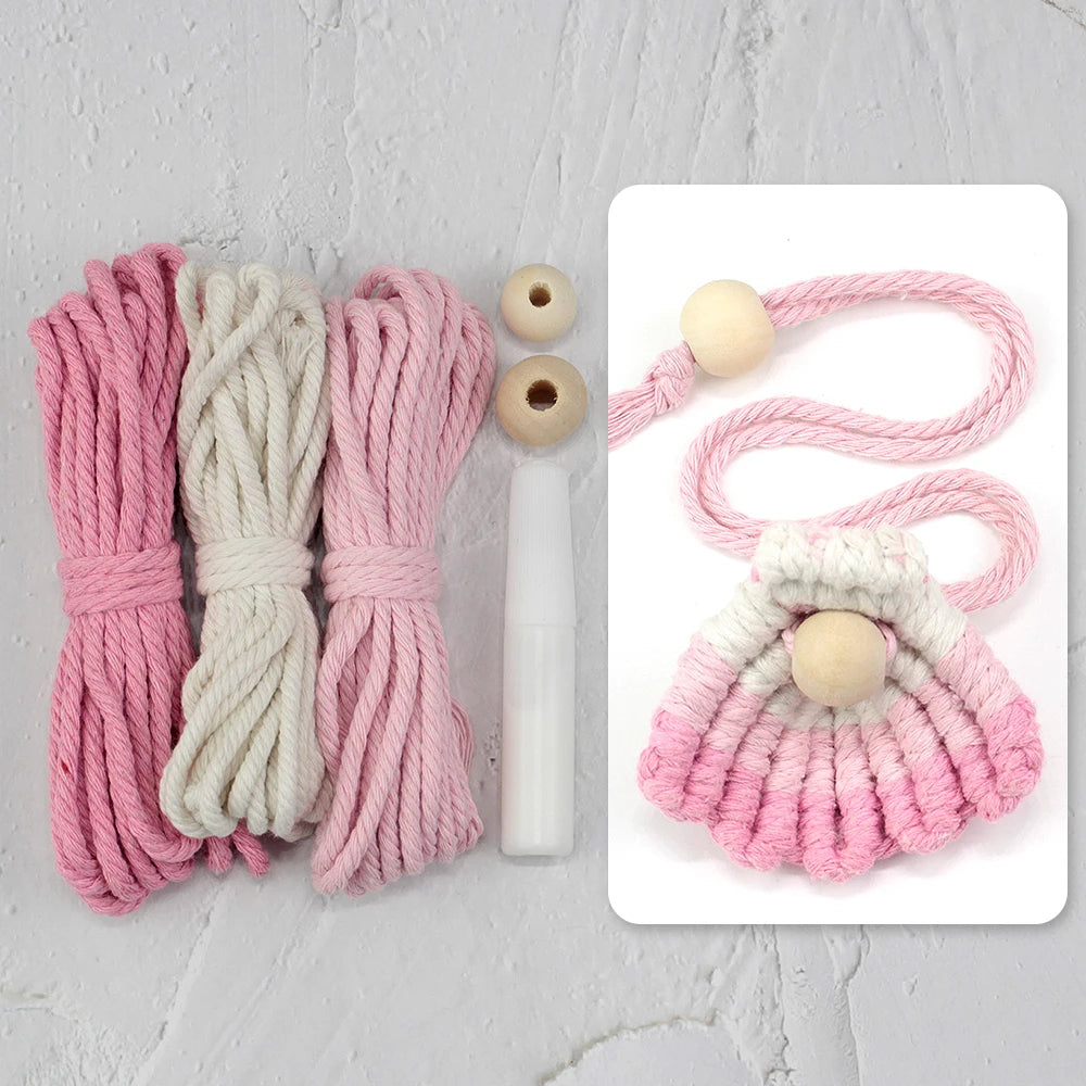 Bohemian Vintage Macrame Kit with Tutorial Beach Elements DIY Handcraft Set for Bookmarks & Curtain Tiebacks Beginner-Friendly