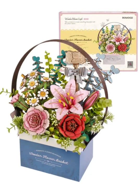 Robotime 3D Puzzle Flower Wooden Model Kits Home Decor Accessories Living Room gifts for Women on Valentine's Day Flower Bouquet