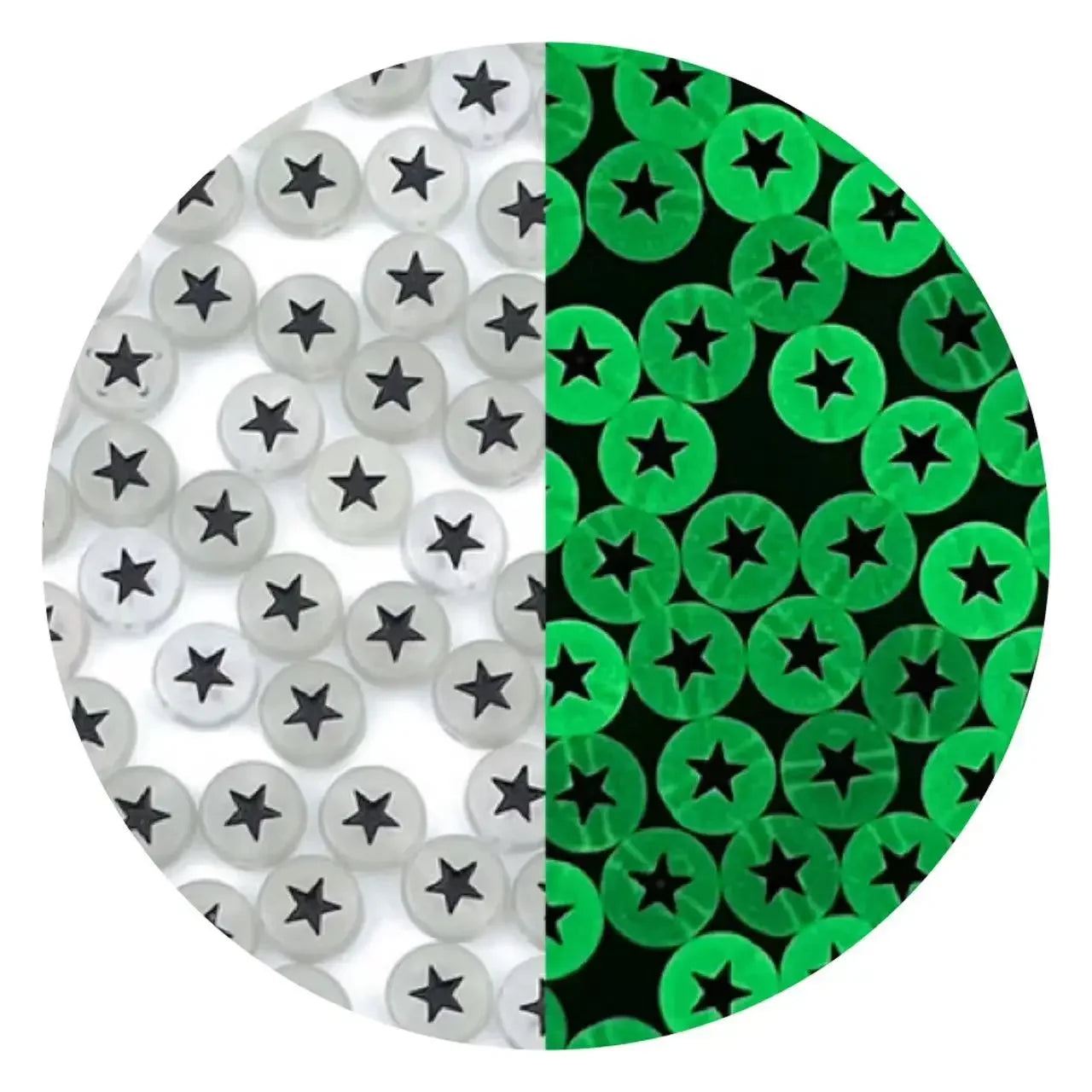 100/200/300/500pcs Acrylic Luminous Beads Round Heart Flower Square Alphabet Beads For Jewelry Making Diy Bracelet Accessorie