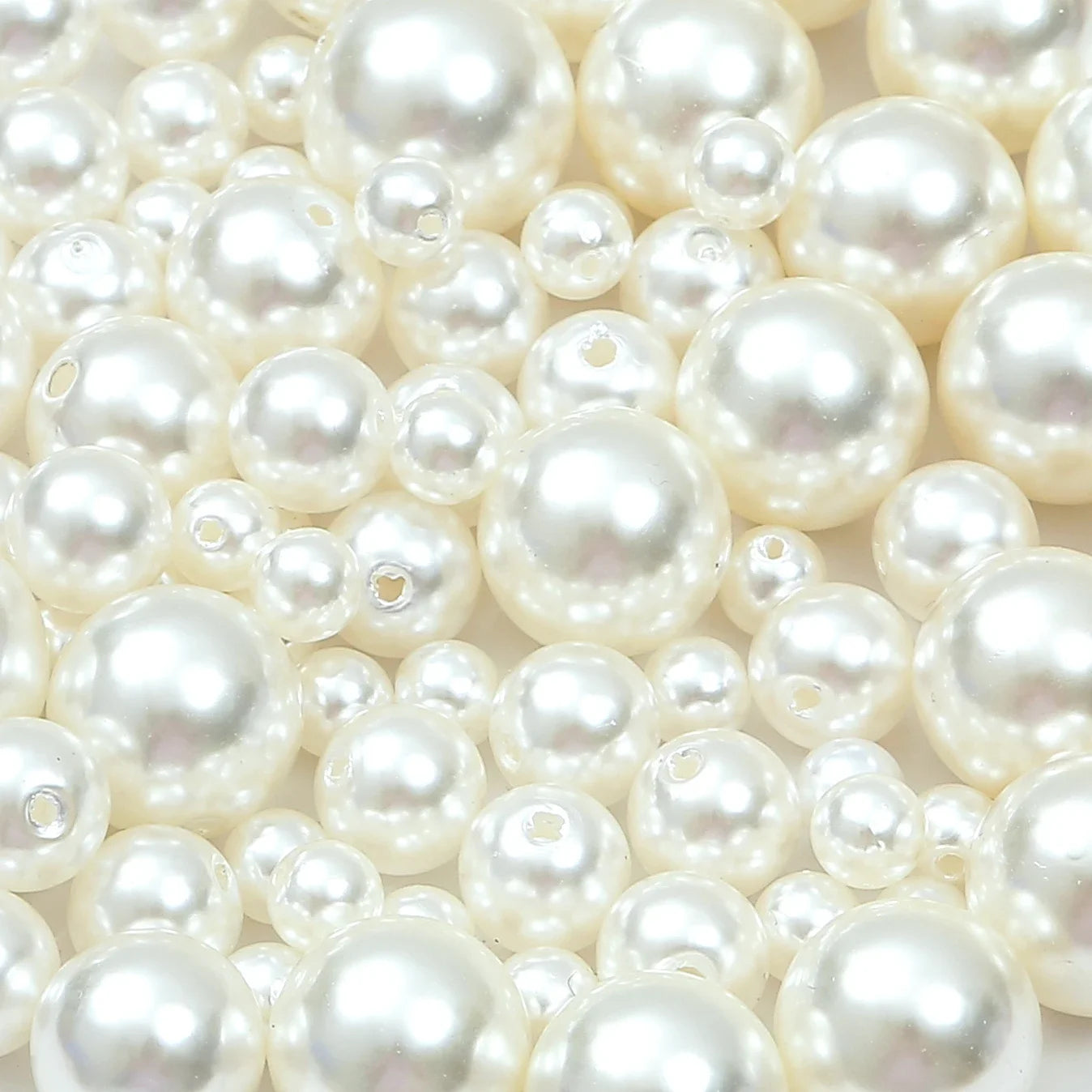 4-10mm White Beige Imitation Pearl Beads Round ABS Loose Beads For Needlework Jewelry Making Diy Necklace Bracelet