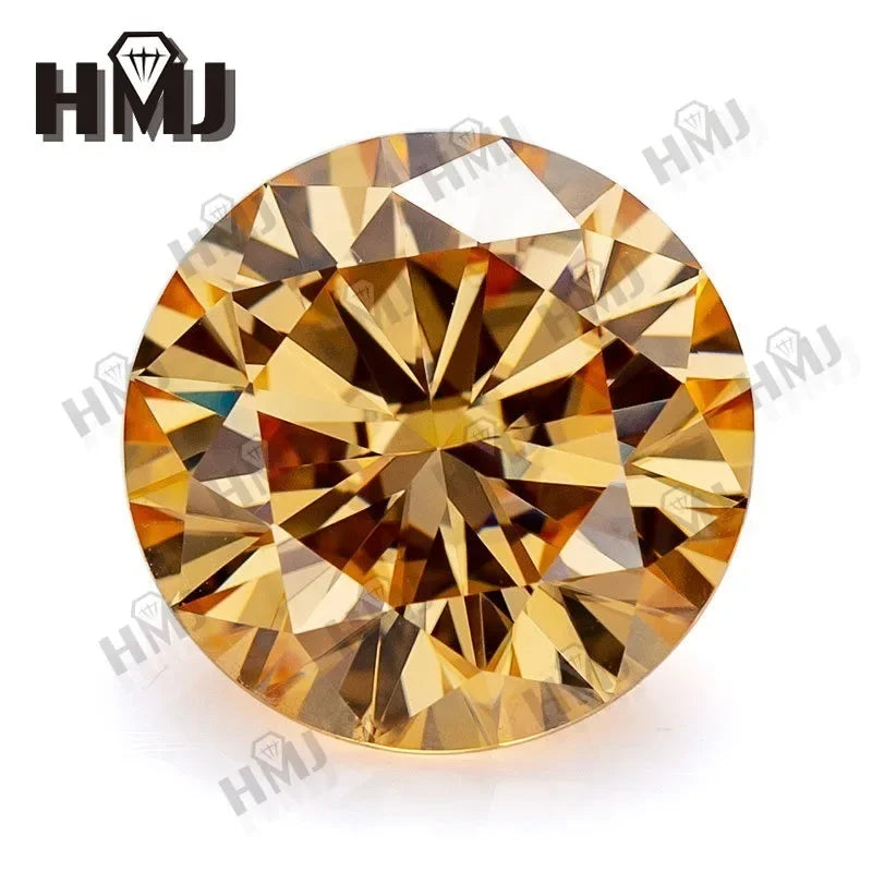 Moissanite Stone Round Shape Brilliant Cut D/Black/Aqua Blue/ Champagne color VVS1 Clarity 0.5-5CT GRA Certificate jewelry Beads